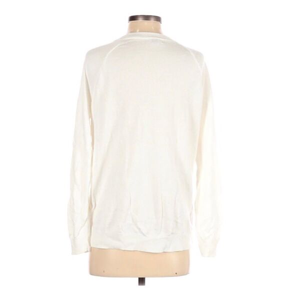 Chelsea28 White Floral Embroidered Crewneck Sweater Small - Picture 2 of 5